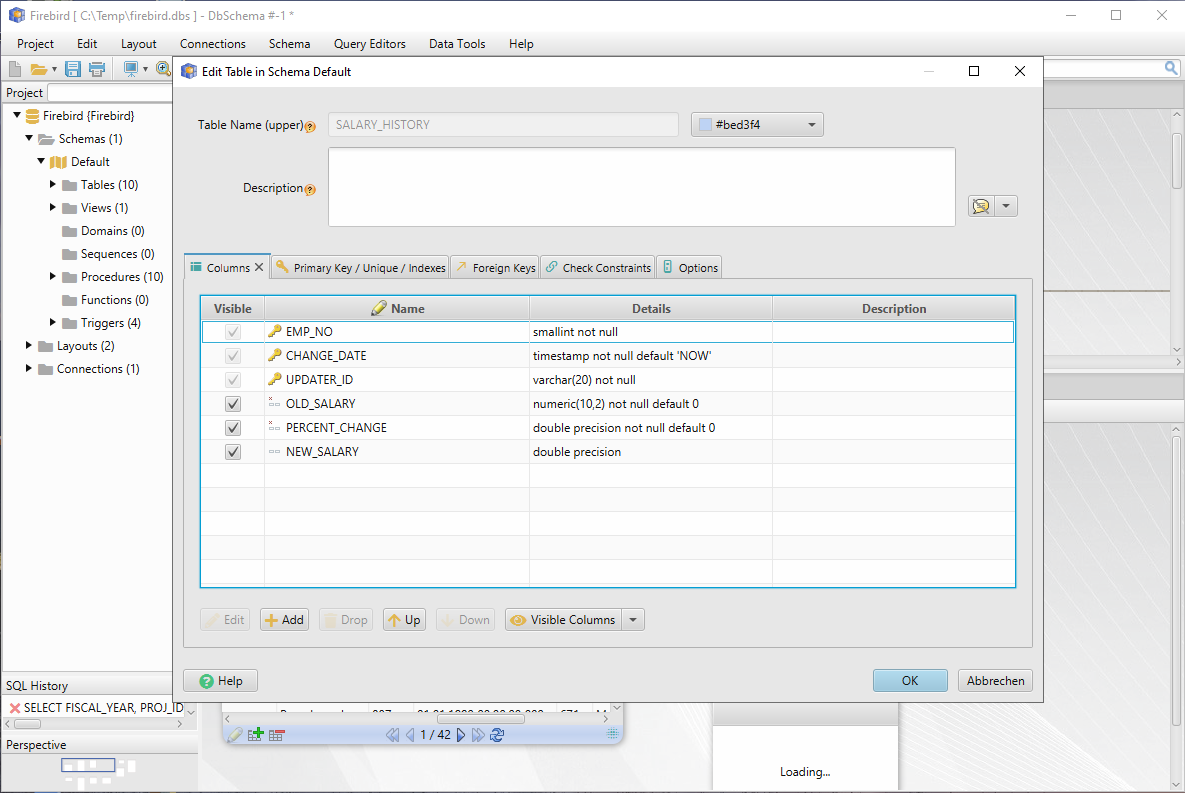 Edit Database Table GUI