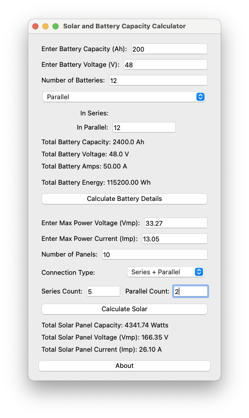 Solar Array Calculator