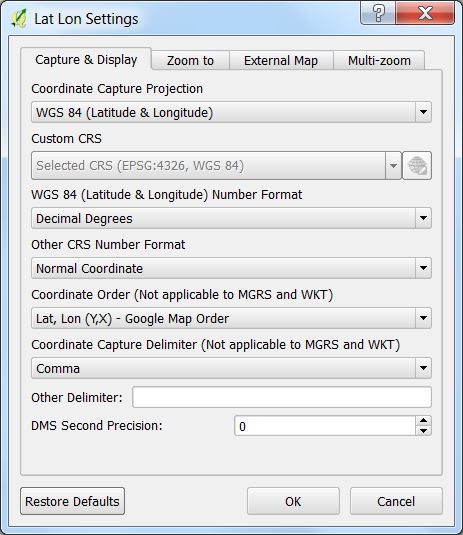 Capture and Display Settings