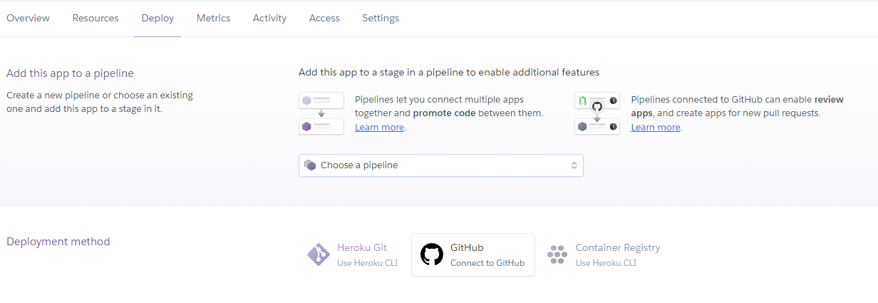 add Github to Heroku app