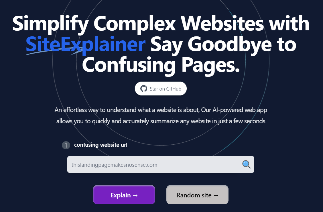 Website Landing Page Explainer