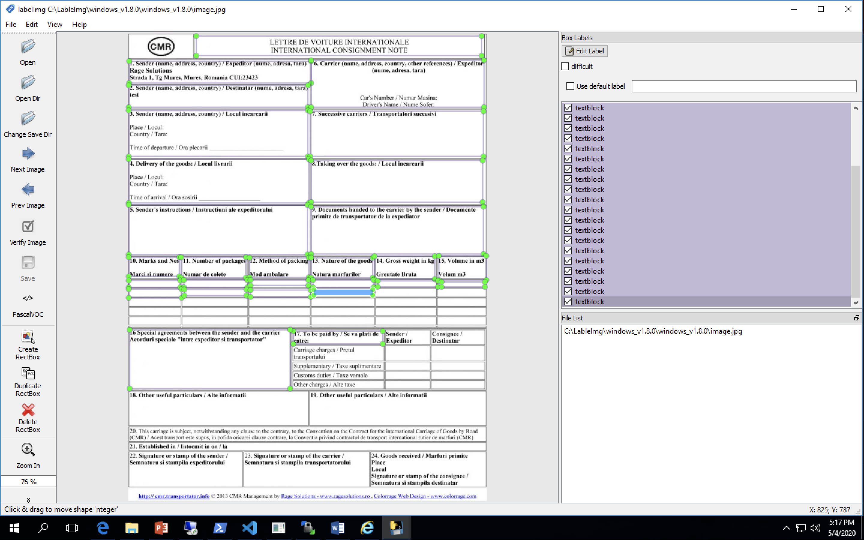 build meta data data by lbl Image tool