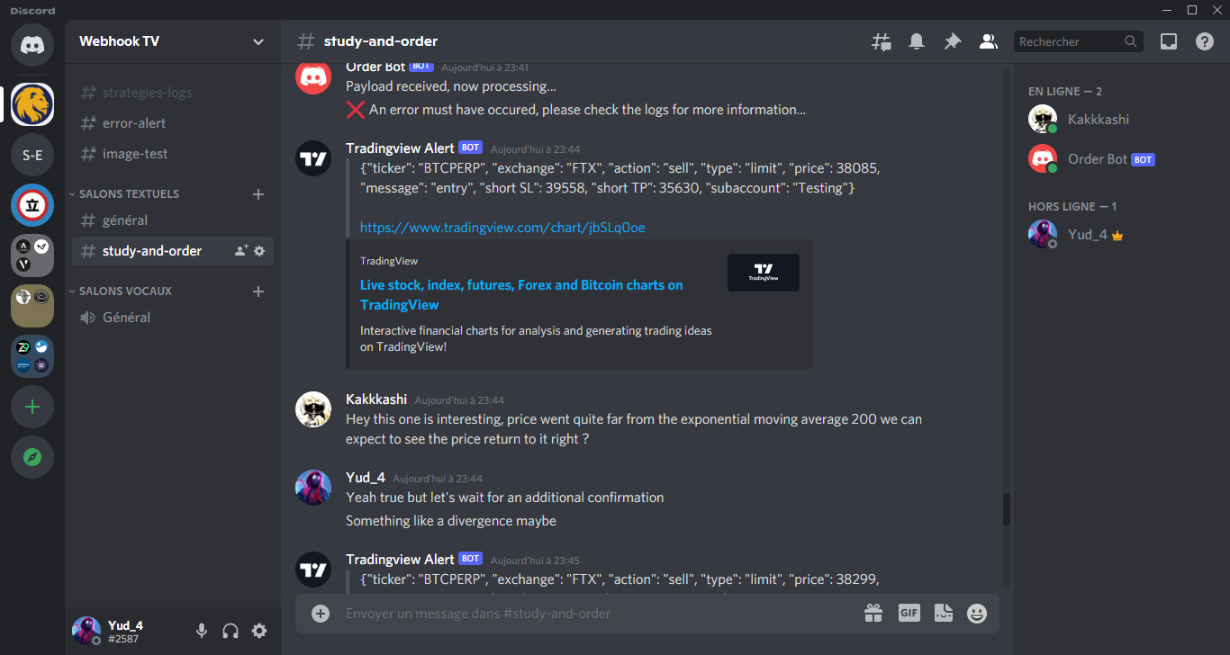 Discord chat first alert