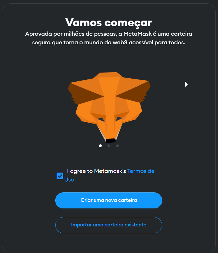 Adicionar Metamask