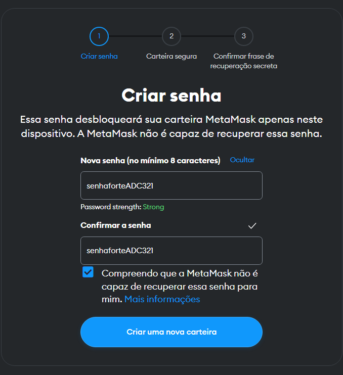 Adicionar Metamask