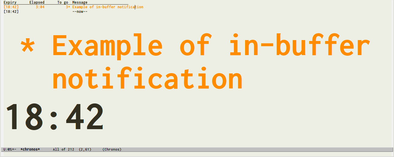 Example of in-buffer notification