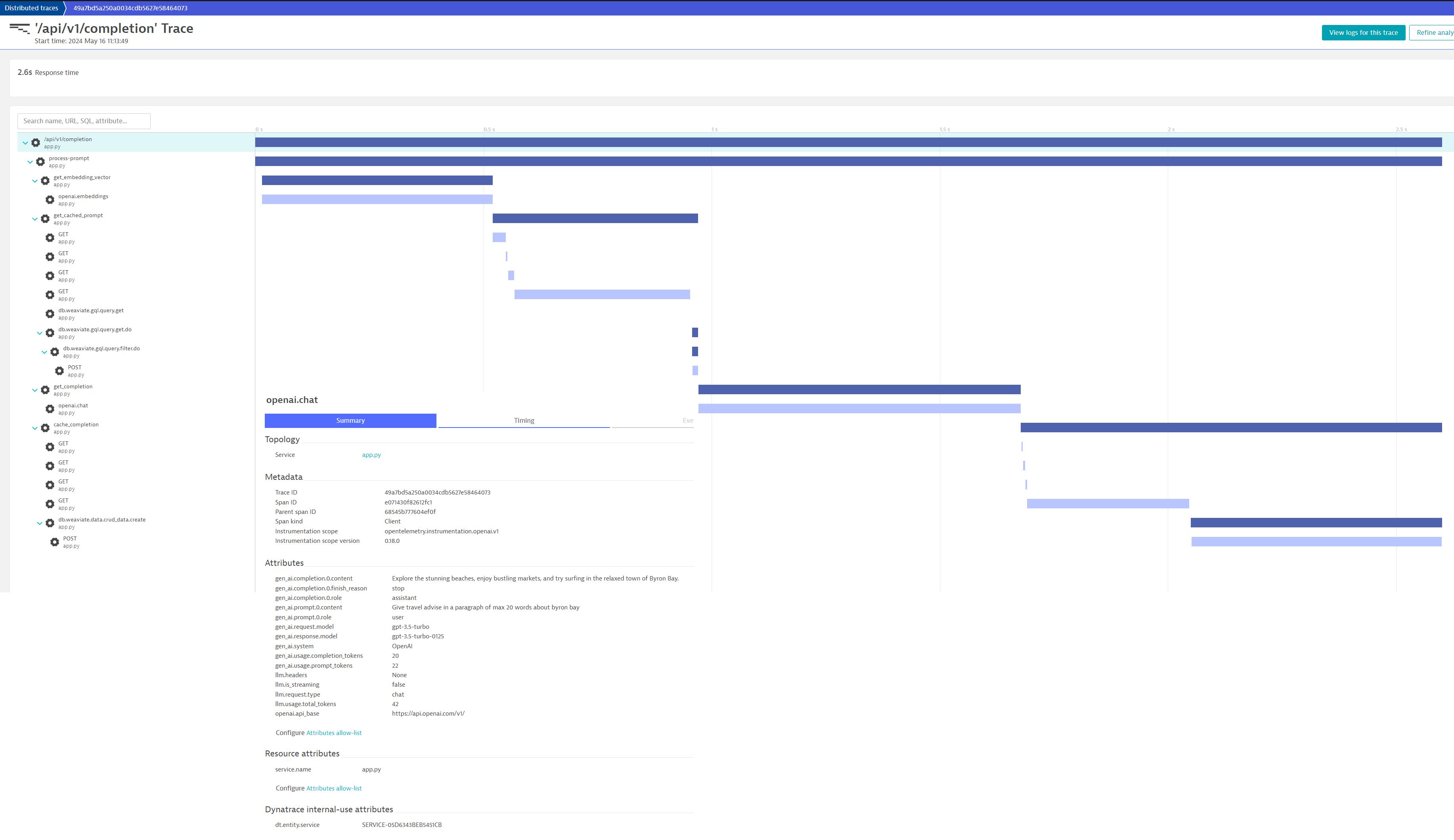 opentelemetry trace