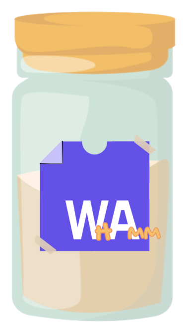 The logo for whamm!. Shows a spice jar with the WebAssembly logo, but with the 'h' and 'mm' letters written in between the 'wa' to spell 'whamm'.