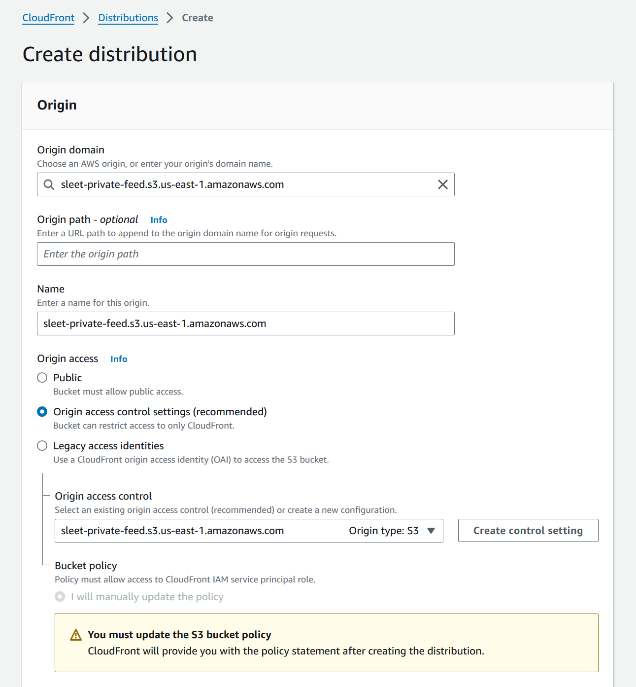 create cloudfront