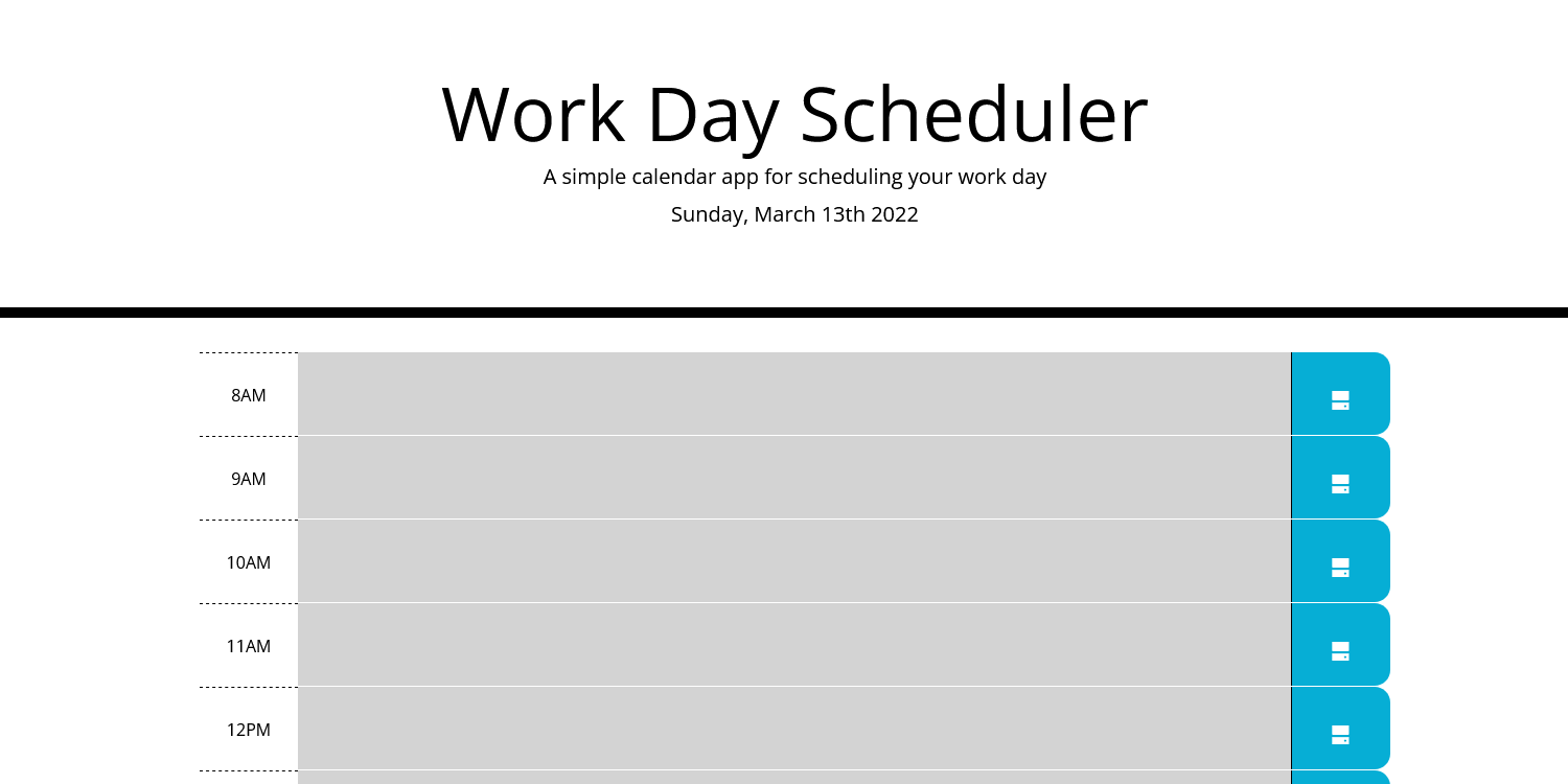 Work Day Scheduler