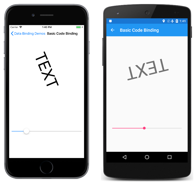 Data Binding Demos application screenshot