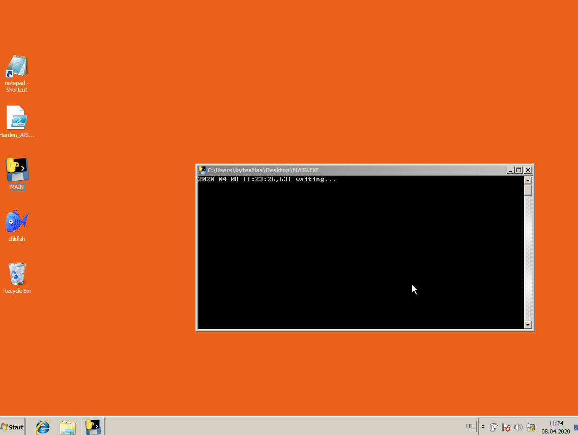 Screenshot of vm