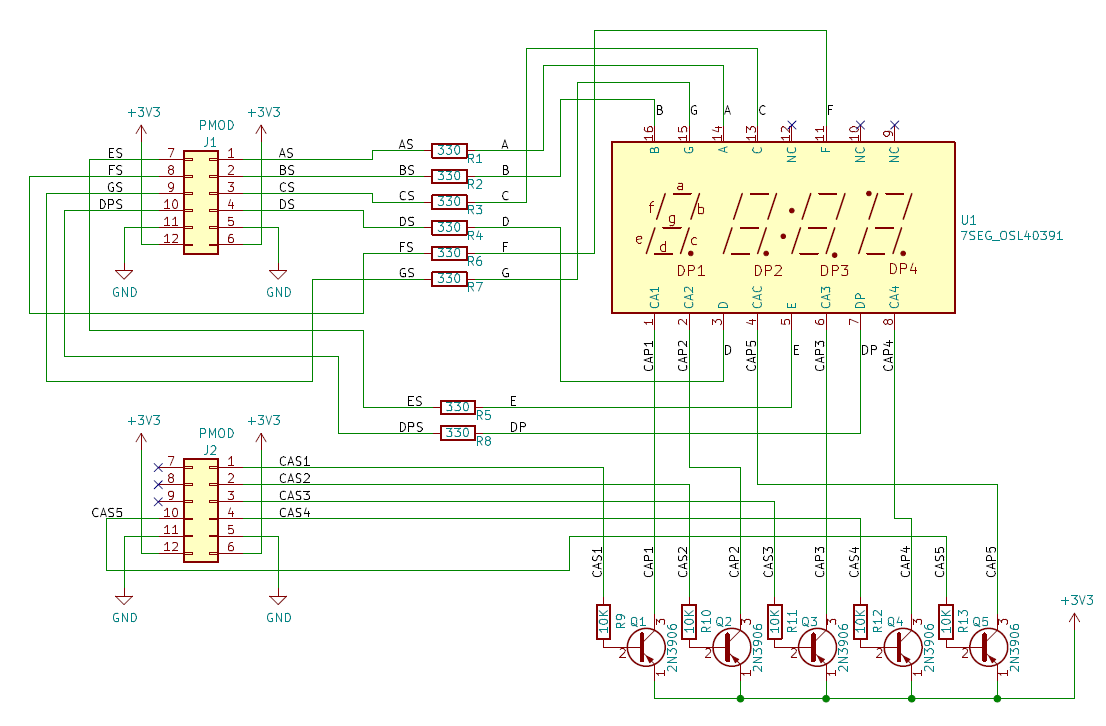 7SEG4 PMOD Schematics