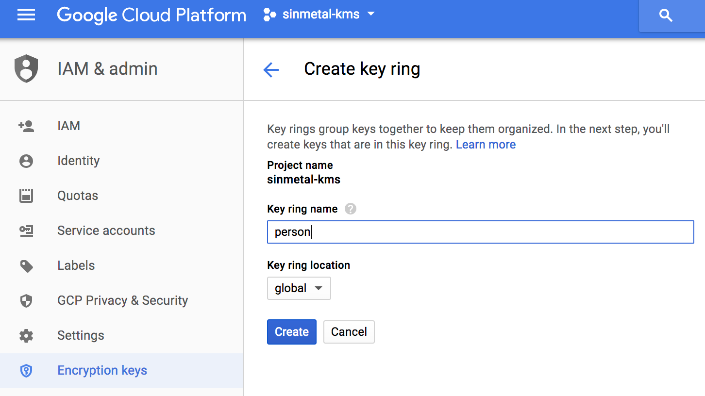 KeyRingの作成