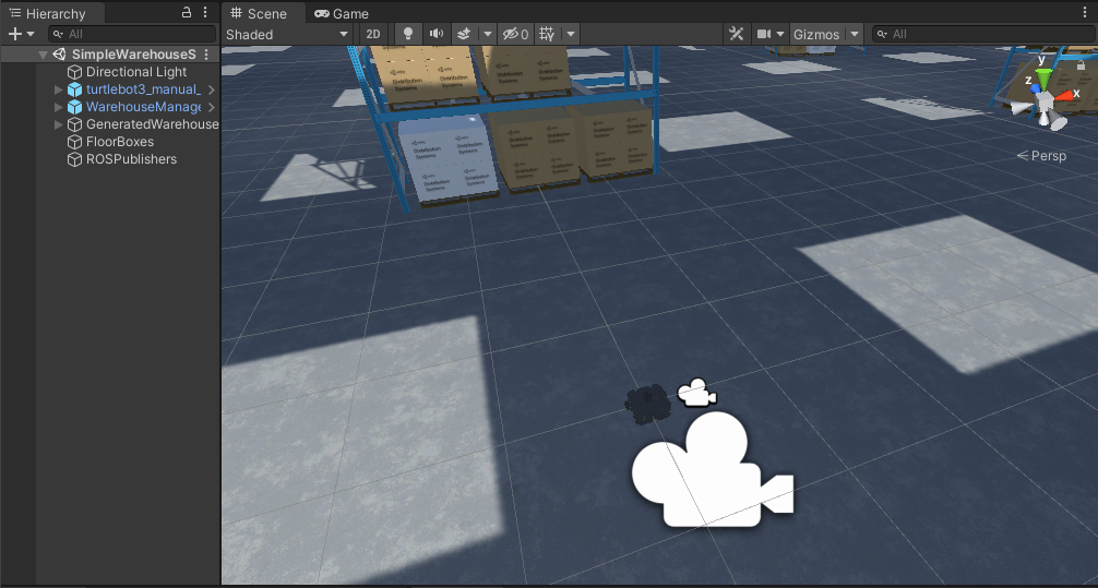 SimpleWarehouseScene open in Editor