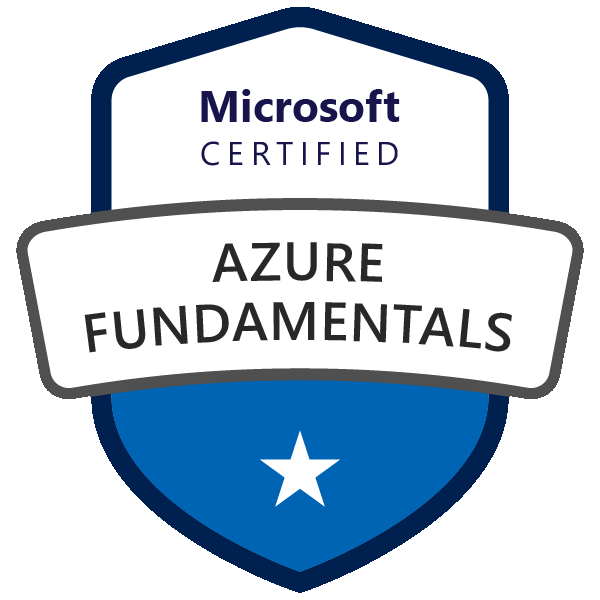 Microsoft Azure Fundamentals (AZ-900) Certification badge