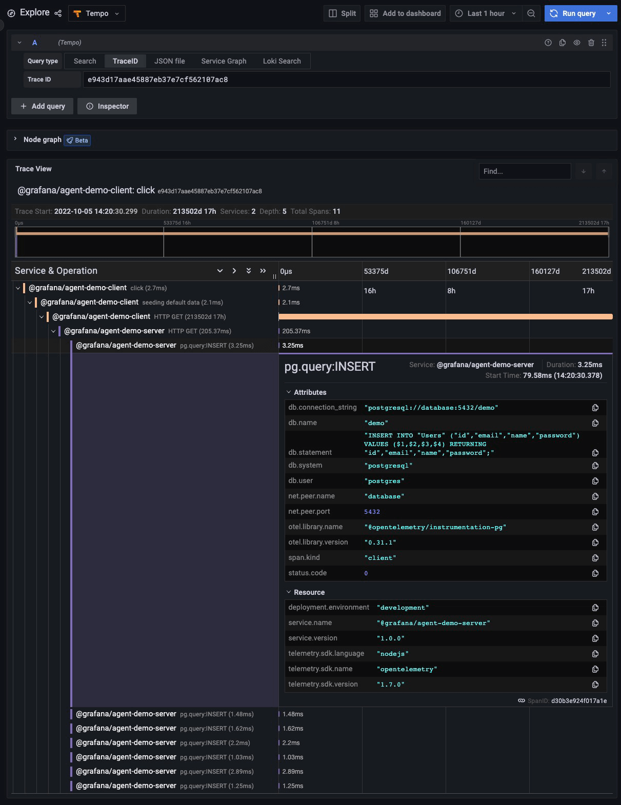 Viewing metas in Explore