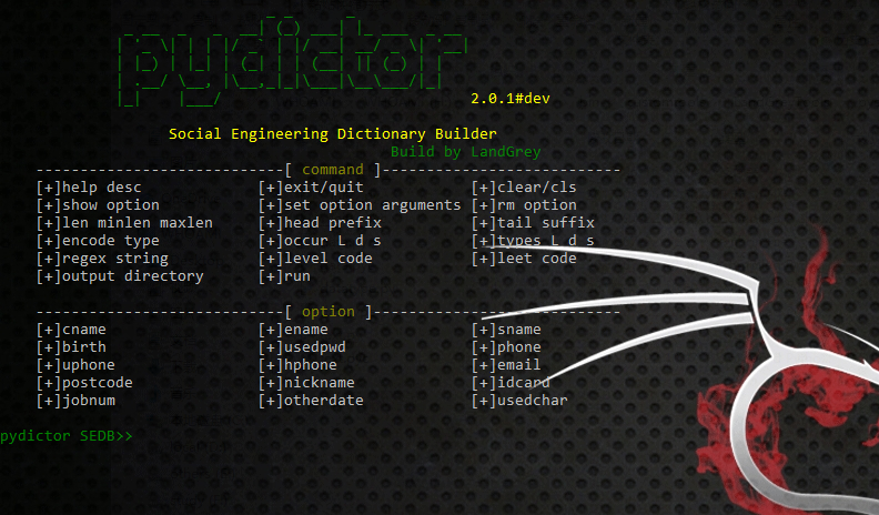 social engineering dictionary builder