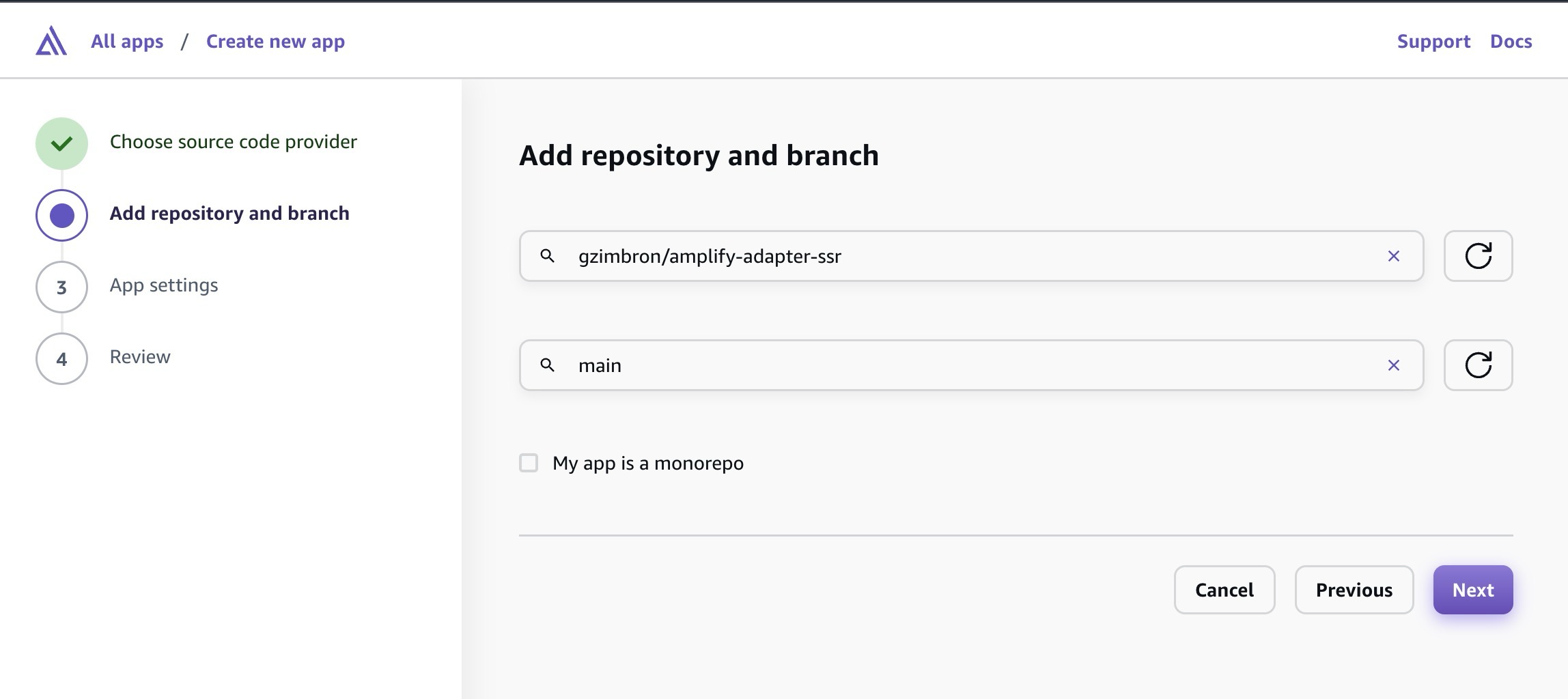 Select repository