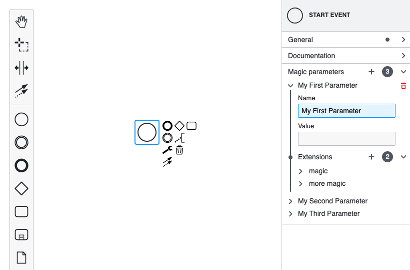 properties panel list extension screenshot