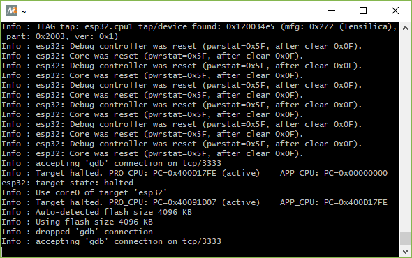 OpenOCD Output