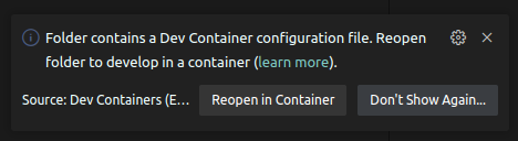 dev container modal