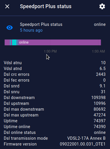 HASS Speedport plus status - Screenshot