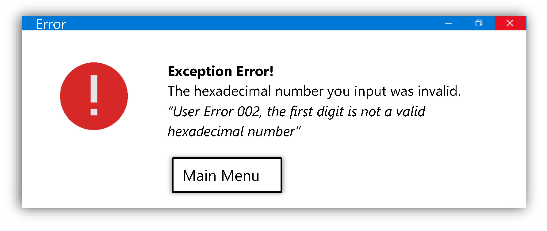 exceptionError