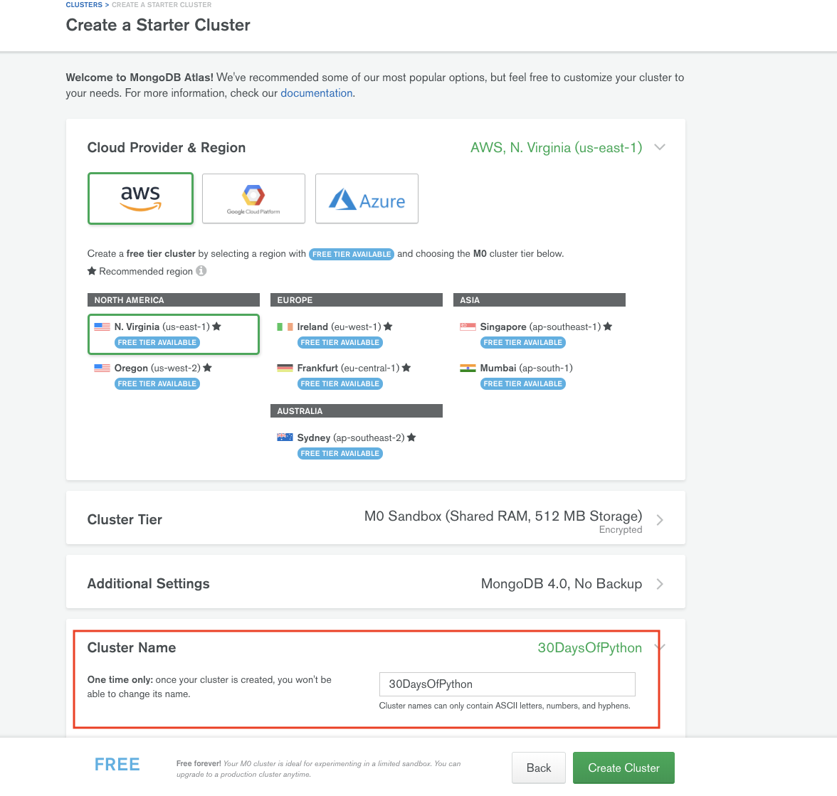 Mongodb cluster name