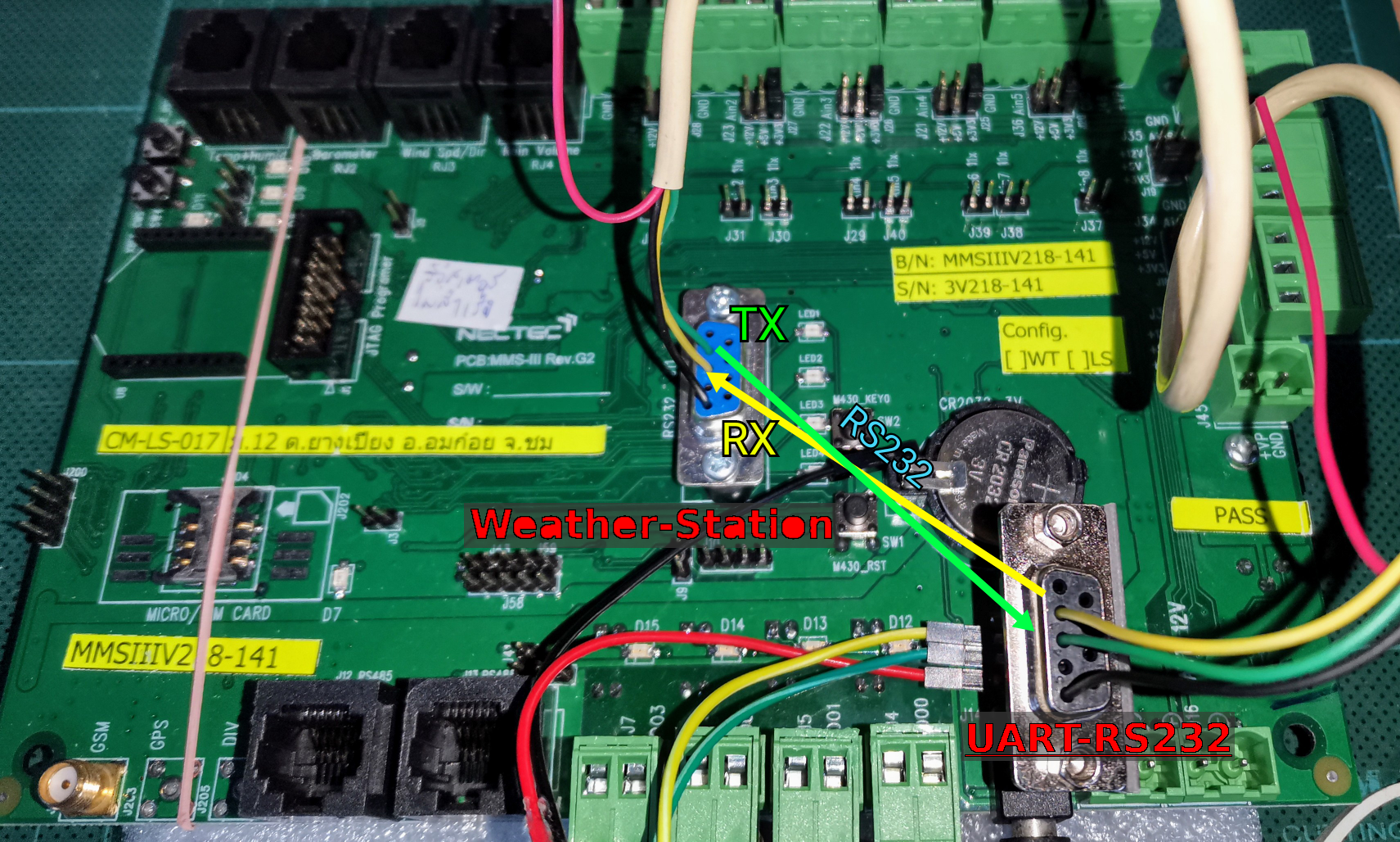 Weather station board & DB9 connection