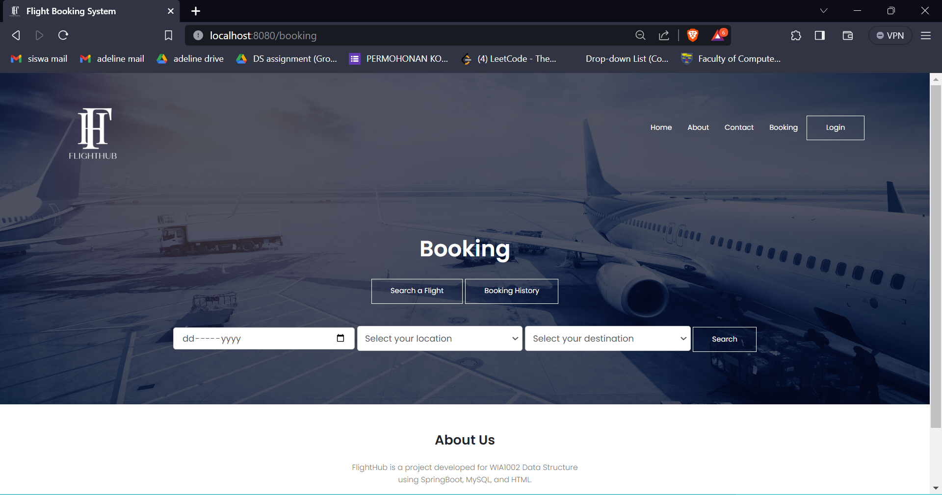 Booking Page