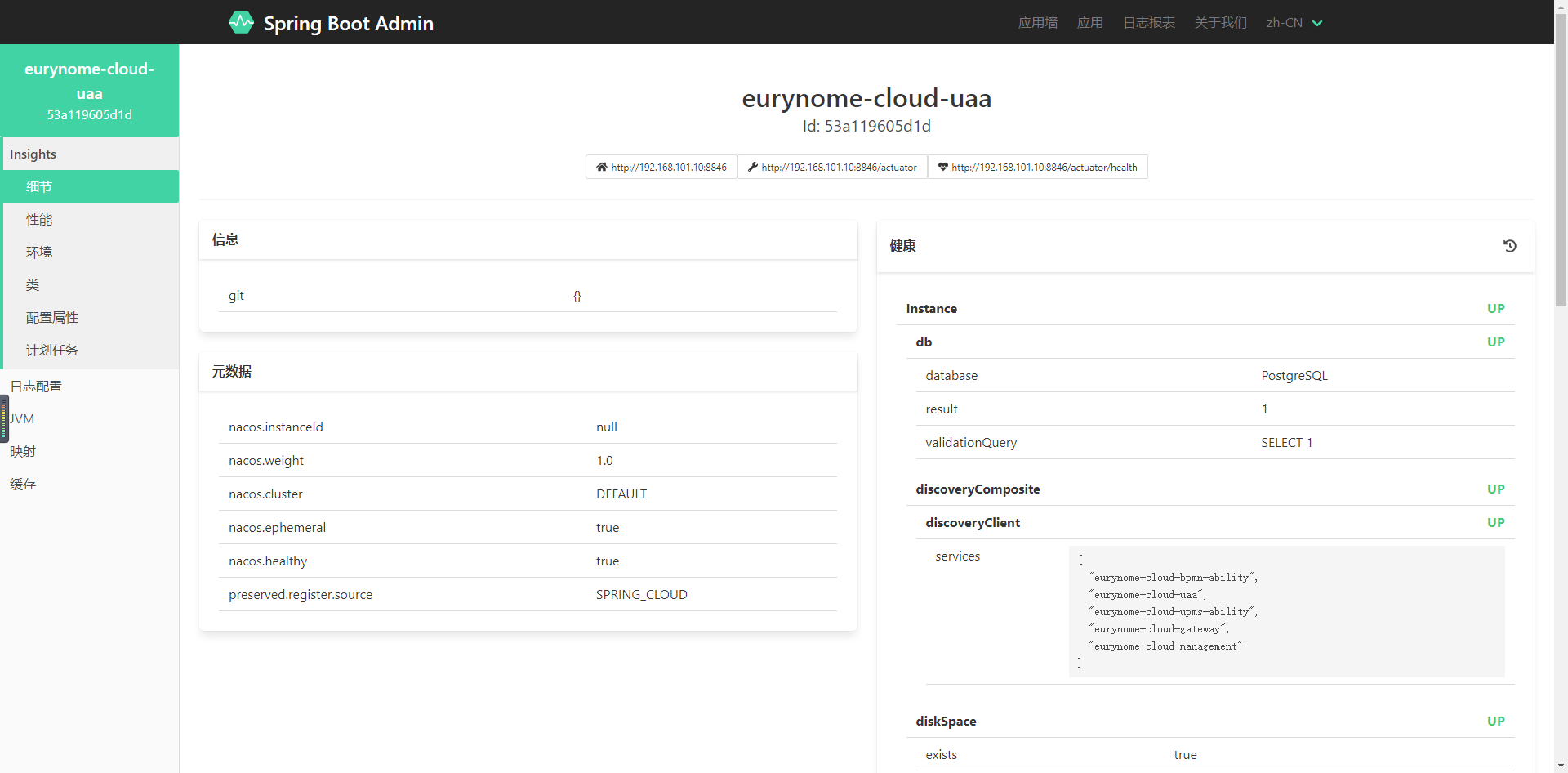 Spring Boot Admin 效果示例2