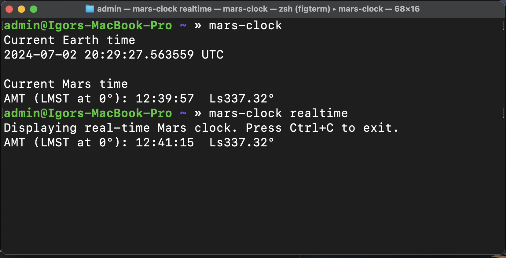 Mars Clock