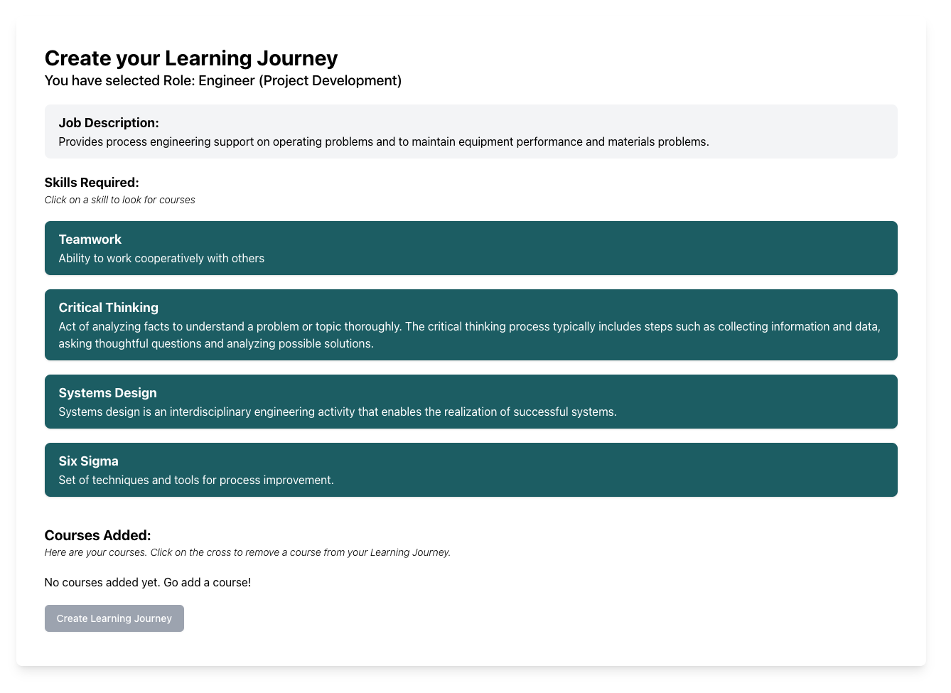 Staff Create Learning Journey