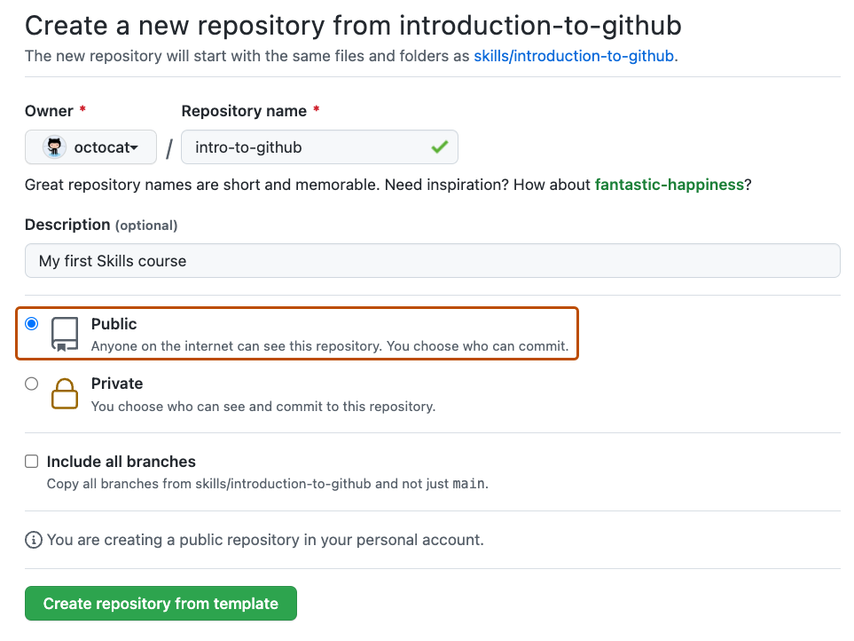 Create a new repository