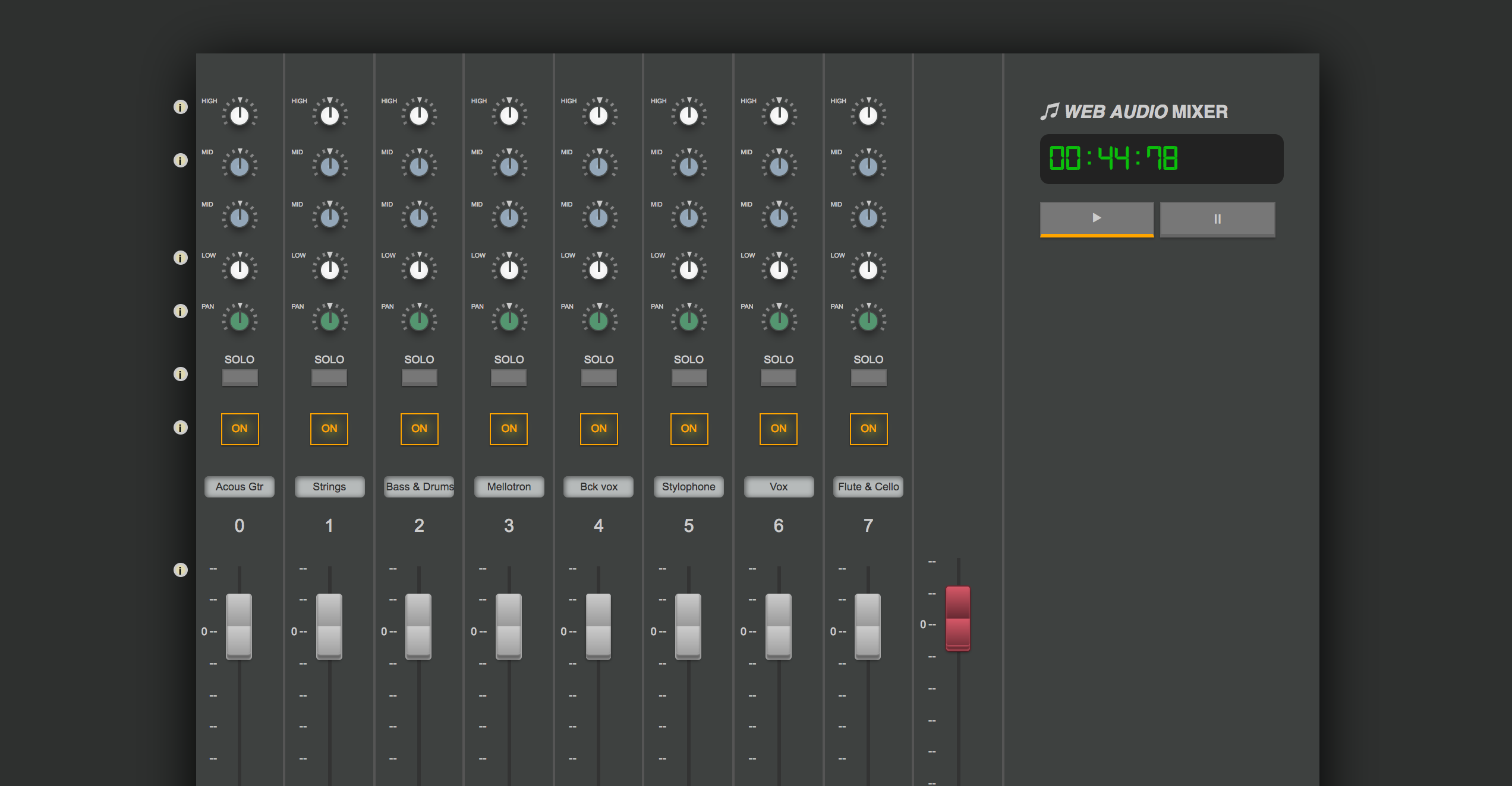 Web Audio Mixer