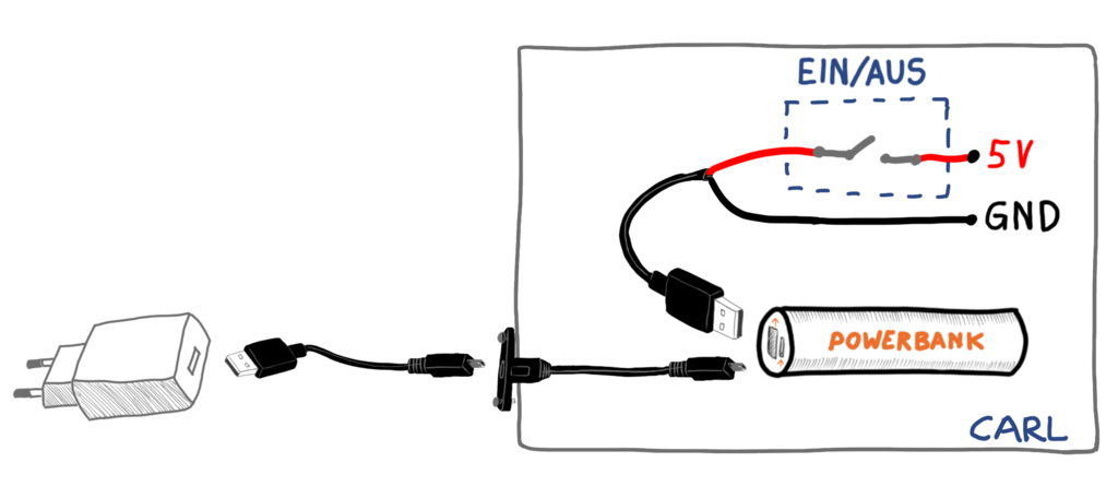 connecting the usb power bank