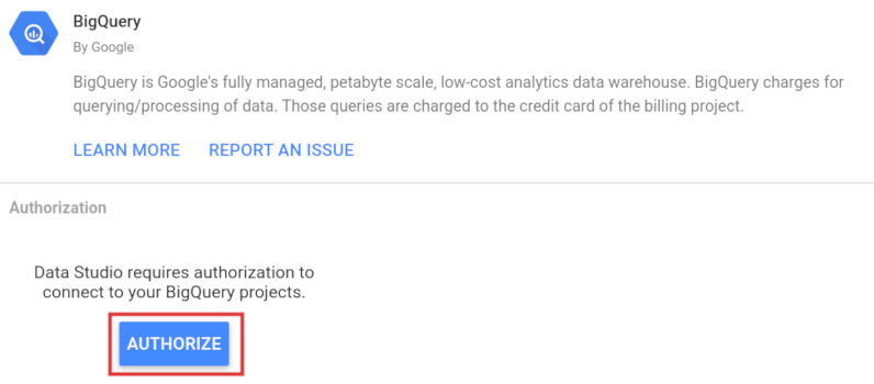 BigQuery Authorize