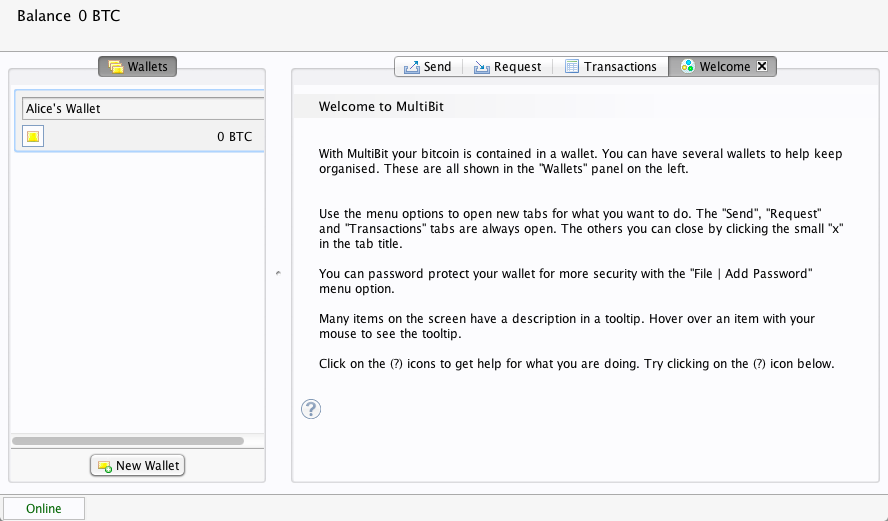 MultibitWelcome