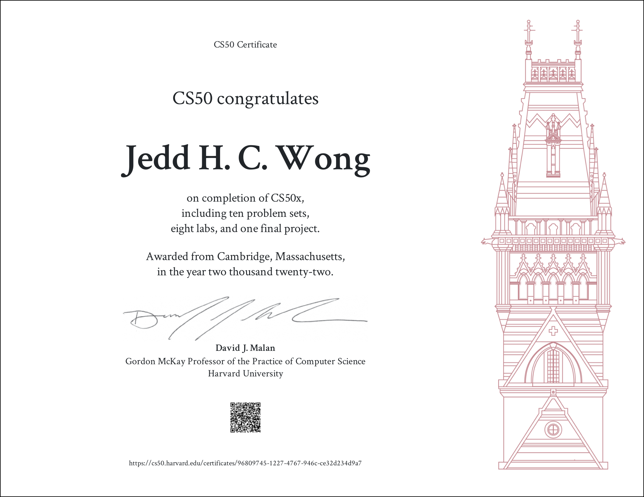 CS50x Certificate