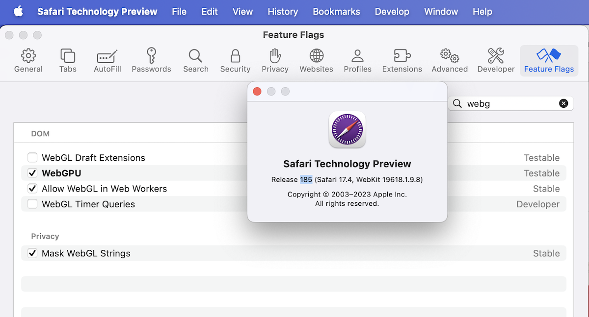 Safari Technology Preview