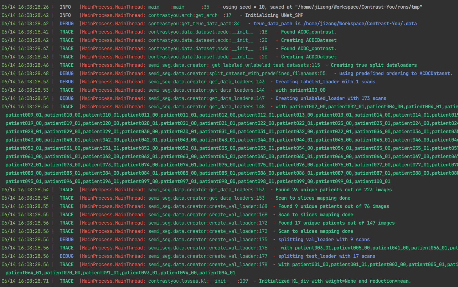 logger with trace