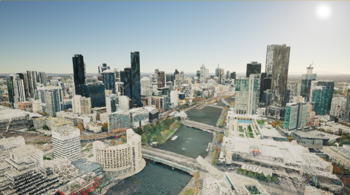 Point Cloud of Melbourne, Australia visualized using Cesium for Unreal.