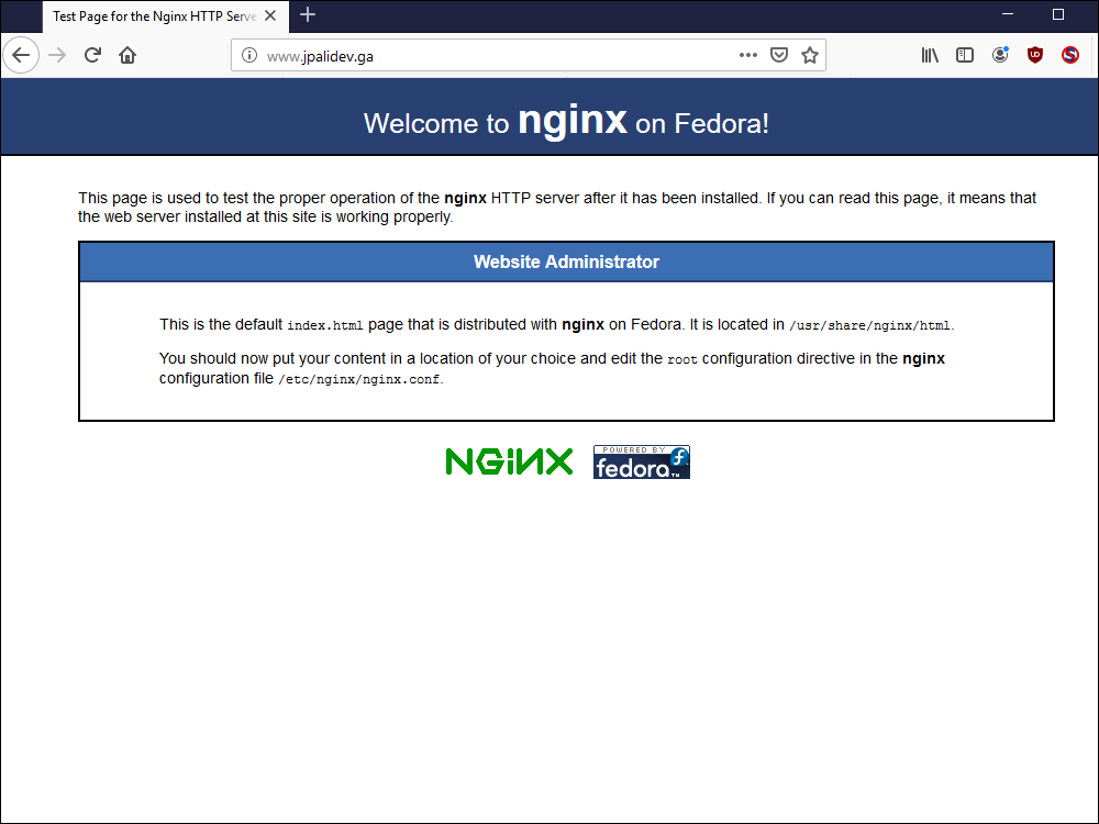 Fedora EPEL Nginx test page