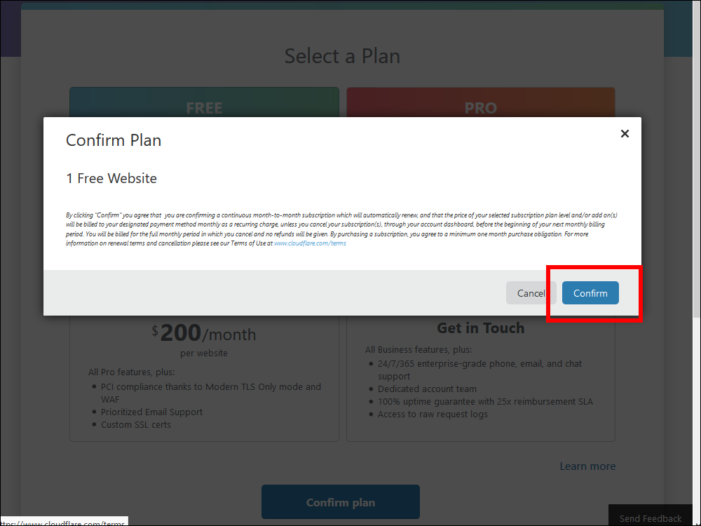 Cloudflare confirm