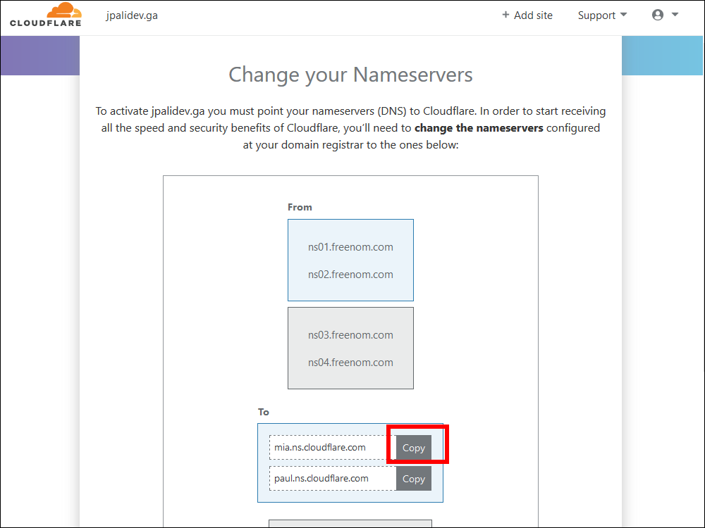 Cloudflare nameservers