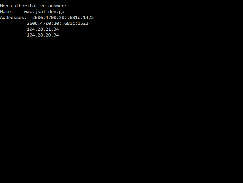 Nslookup with Cloudflare