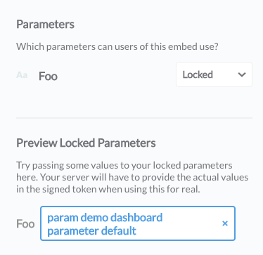 Locked parameters