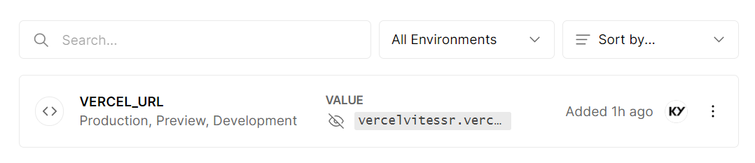 vercel env definition