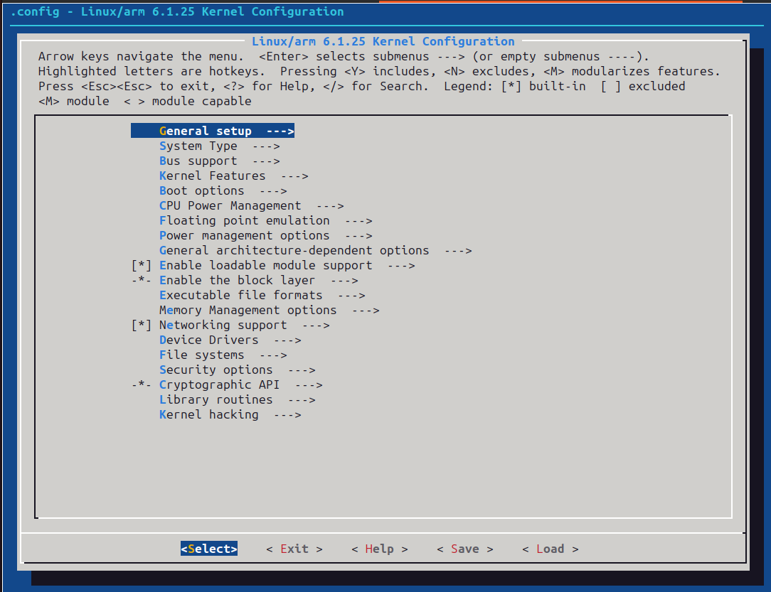 kernel menuconfig sample